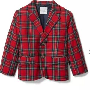 Janie and Jack Blazer & Newspaper Hat Classic Plaid Design